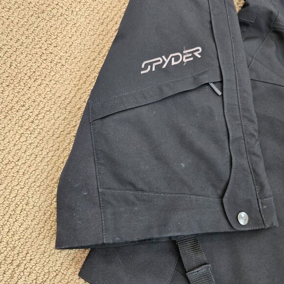Spyder Ski Snow Pants Mens S Black Dermizax Thinsulate Insulated Zip off Straps - Picture 6 of 16